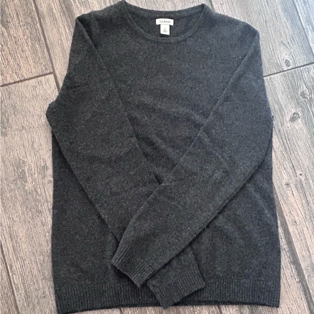 L.L. Bean Cashmere Charcoal Crewneck Sweater